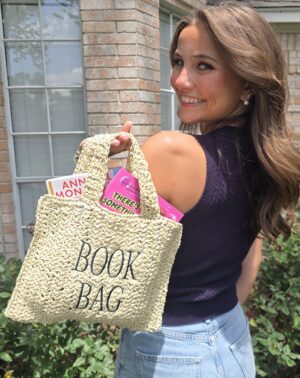 Book Bag Straw Tote